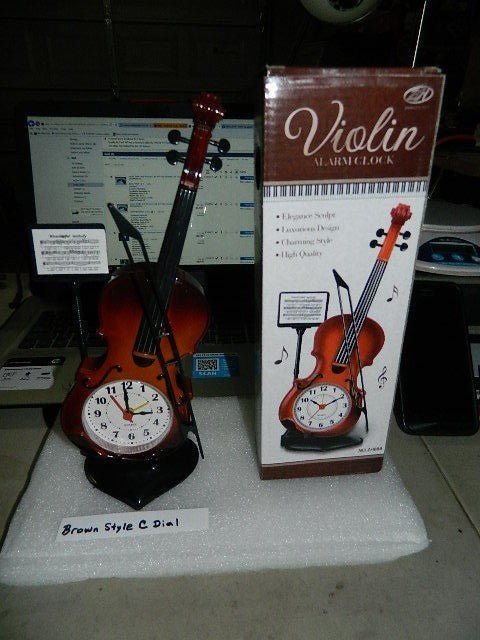 Violin Shaped Alarm Clock USA Stocked And Shipped Battery Operated - Lighter Deals USA