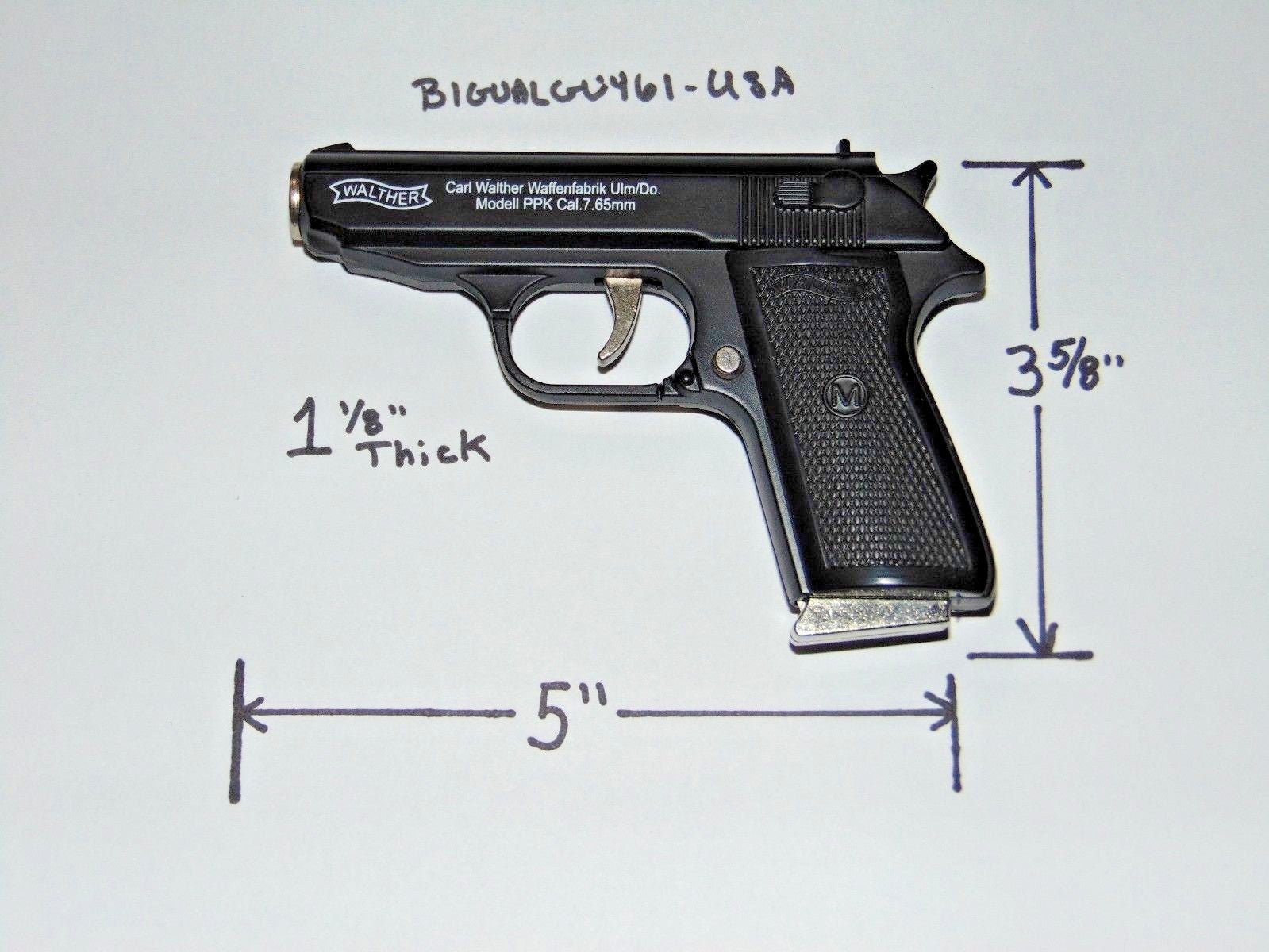 Walther PPK Gun Shape Jet Torch Lighter With Spring Knife Clip USA Sto - Lighter Deals USA