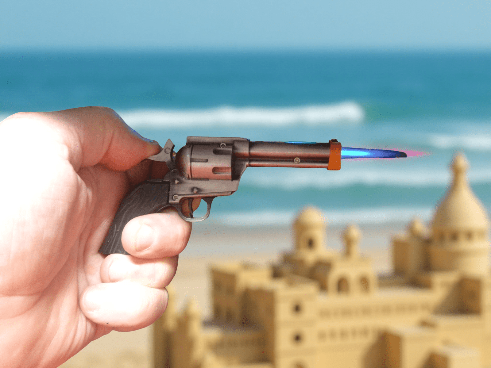 Western Movie Prop Gun Shape Jet Torch Lighter USA Stocked and Shipped - Lighter Deals USA