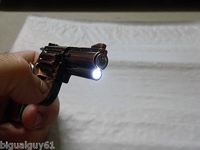 Wild West Medium Gun Shape Jet Torch Lighter With White LED Flashlight - Lighter Deals USA