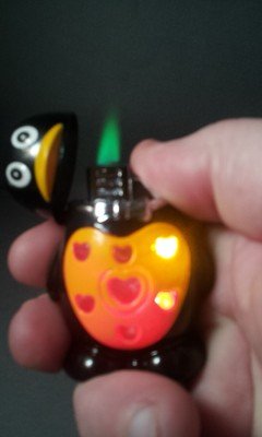 Yellow Penguin Shaped Jet Torch Lighter With Flashing LED Colorful Lig - Lighter Deals USA